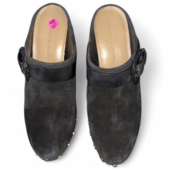 Veronica Beard Shoes - Veronica Beard Black Suede leather Dacey mule clogs 9.5